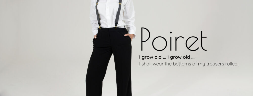 Photo of a woman wearing black pants with suspenders