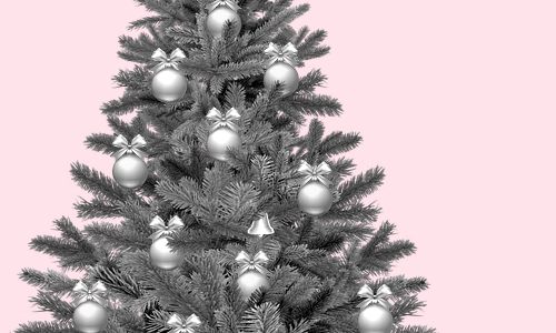 Christmas Tree on Pink
