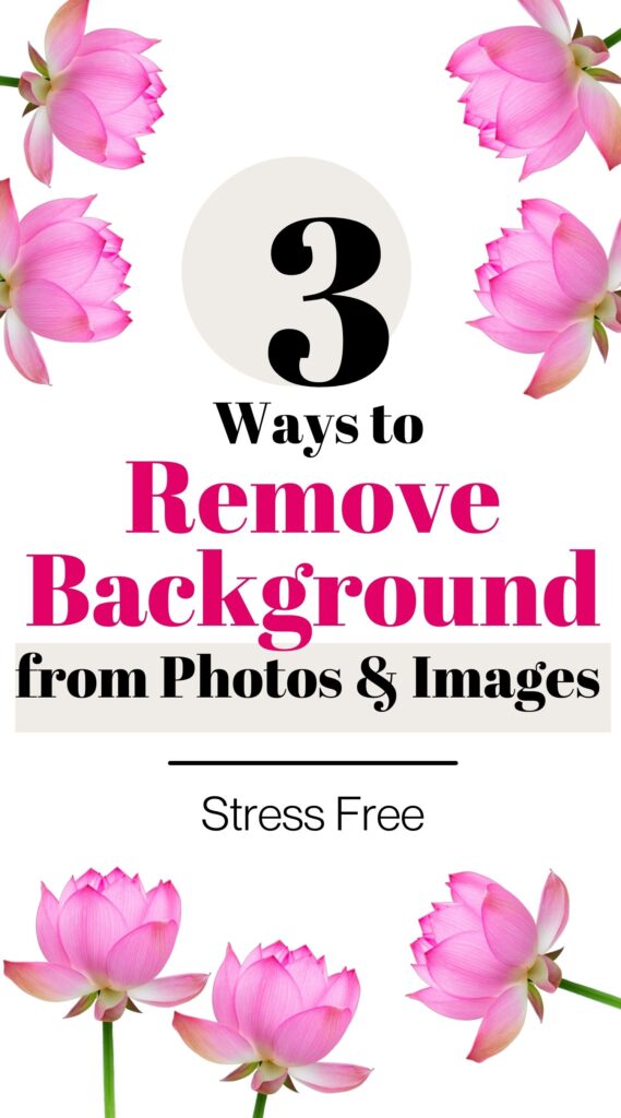 Remove Background from photos and images with any one of these 3 techniques or methods. Photo of Pink flowers. 
